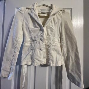 White suede blazer size small‎